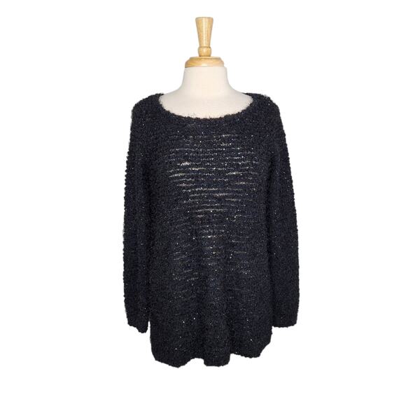 Jennifer Lopez Eyelash Knit Sequin Sweater Size 0X(14W) - Picture 1 of 9